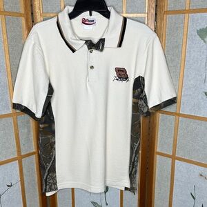 Vintage Mens Chase Authentics Dale Earnhardtt JR Realtree Camo Polo Shirt Medium